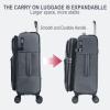 imageKROSER Softside Expandable checked Luggage with Front Business Pockets24 Inch Suitcases with Spinner Wheels amp Builtin TSA Lock Durable Suitcase Rolling Luggage BurgundyGrey24