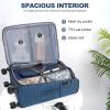 imageKROSER Softside Expandable checked Luggage with Front Business Pockets24 Inch Suitcases with Spinner Wheels amp Builtin TSA Lock Durable Suitcase Rolling Luggage BurgundyHaze Blue24
