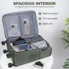 imageKROSER Softside Expandable checked Luggage with Front Business Pockets24 Inch Suitcases with Spinner Wheels amp Builtin TSA Lock Durable Suitcase Rolling Luggage BurgundyArmy Green24