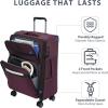 imageKROSER Softside Expandable checked Luggage with Front Business Pockets24 Inch Suitcases with Spinner Wheels amp Builtin TSA Lock Durable Suitcase Rolling Luggage BurgundyBurgundy24