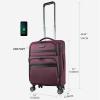 imageKROSER Softside Expandable checked Luggage with Front Business Pockets24 Inch Suitcases with Spinner Wheels amp Builtin TSA Lock Durable Suitcase Rolling Luggage BurgundyBurgundy20