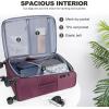 imageKROSER Softside Expandable checked Luggage with Front Business Pockets24 Inch Suitcases with Spinner Wheels amp Builtin TSA Lock Durable Suitcase Rolling Luggage BurgundyBurgundy24