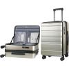 imageKROSER Carry On Luggage with Spinner Wheels amp Builtin TSA Lock Expandable Top Opening Hard Shell Suitcase Large Capacity Durable Rolling Luggage with USB Port CarryOn 20Inch ChampagneChampagne